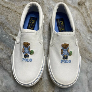 Kids Polo Ralph Lauren Keaton Slip On Embroidered Bear Casual Loafers Toddler 11